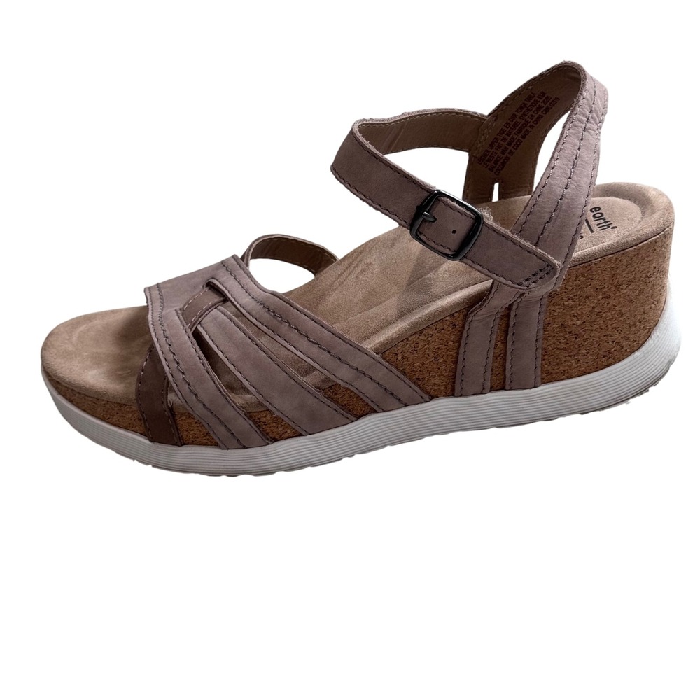Earth Origins‎ Tonga Tarla Sandals Wedge Cork Comfort Straps Casual 9.5 Beige